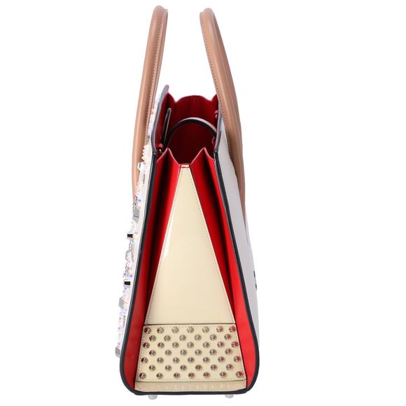 Christian Louboutin Paloma Studded Medium Handbag White Leather - Picture 2 of 8
